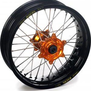 Excel voorwiel compleet zwarte velg + Haan Wheels oranje naaf 19-1.40 KTM SX 85 grote wielen 12- & Husqvarna TC 85 14-