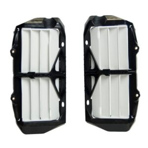 Racetech reinforced radiator roosters/lamellen zwart/wit Husqvarna TC/FC 125-450 2019-2022 & FE/TE 250-501 2020-2022 & KTM SX 125/150/250 2019- & SX-F 250/350/450 2019- & EXC/EXC-F 250/300/350/450/500 2020-