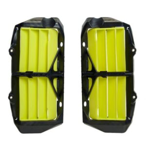 Racetech reinforced radiator roosters/lamellen zwart/Fluor geel Husqvarna TC/FC 125-450 2019-2022 & FE/TE 250-501 2020-