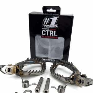 Onegripper Ti-CTRL Mud-Free Titanium voetsteunen #1 60mm Yamaha YZ 250F 2024- & YZ 450F 2023- & Fantic XX 250F/450F 2024- ( -5 mm down / -5 mm back )