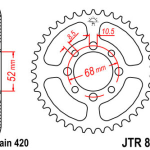JT Sprockets achtertandwiel staal voor 420 ketting Kawasaki KLX 110 02-23