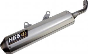 HGS uitlaatdemper aluminium zilver KTM/HSQ SX/TC 125 19-22 & Gas Gas MC 125 21-23