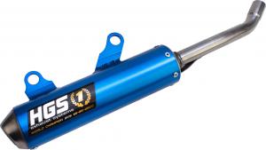 HGS uitlaatdemper aluminium Blauw KTM/HSQ SX/TC 125 2019-2022 & Gas Gas MC 125 2021-2023
