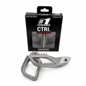 Onegripper V2 CTRL RVS voetsteunen #1 KTM SX/SX-F 125/150/250/300/350/450 2023- & Husqvarna TC/FC 125/150/250/350/450 2023- & Gas Gas MC/MC-F 125-450 2024- ( 5 mm down / 5 mm back )